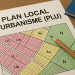 Document officiel du Plan Local d’Urbanisme (PLU) avec carte colorée des zones constructibles et non constructibles.